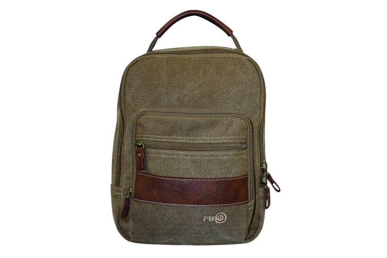FIB - A1201C Washed canvas sling bag - Khaki