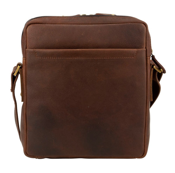 Franco Bonini - 118BFK Mens square leather side bag - Brown - 0