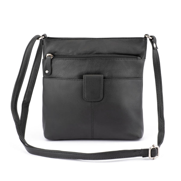 Franco Bonini - 12-242 Ladies Small Leather Shoulder Bag - Black