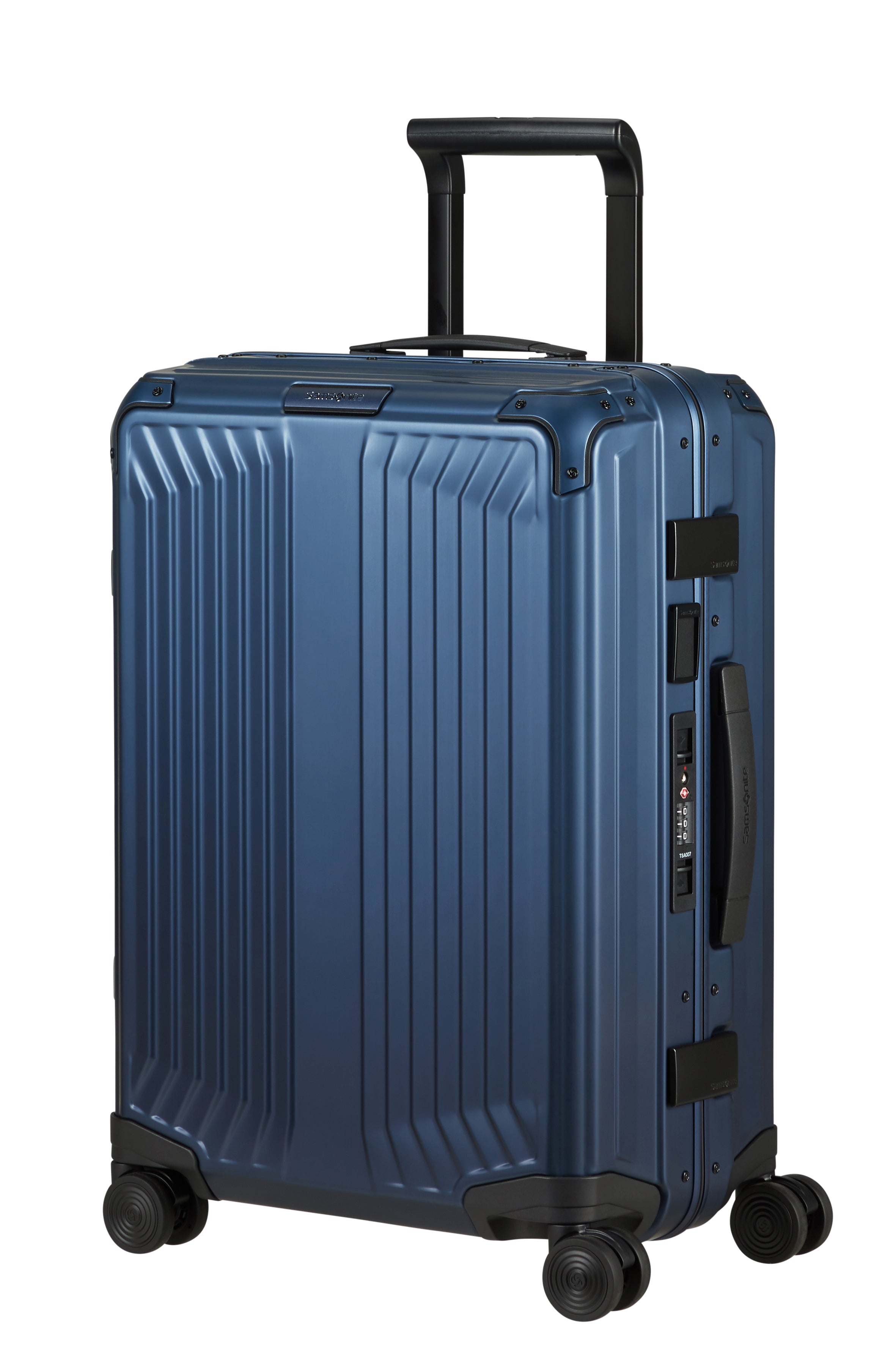 Blue Samsonite Hybrid Luggage Samsonite Lite Box ALU 55cm Small