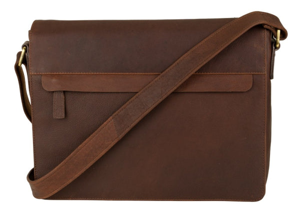Franco Bonini - 16-0020 Leather computer satchel - Brown-1
