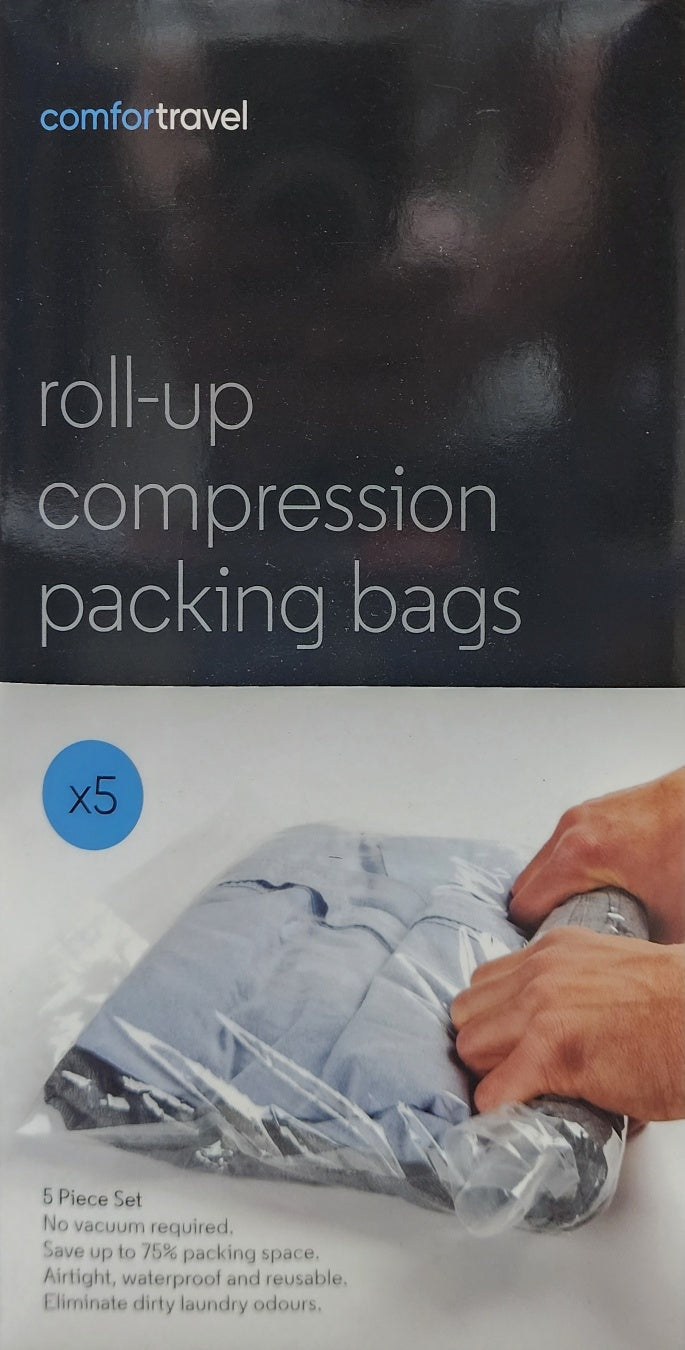 Comfort Travel - 17010 Roll Up Compression Packing Bags - Pack of 5