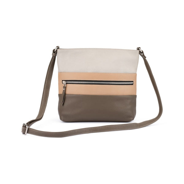 Franco Bonini - 21-0022 Leather long strap Square handbag - Bone/Multi