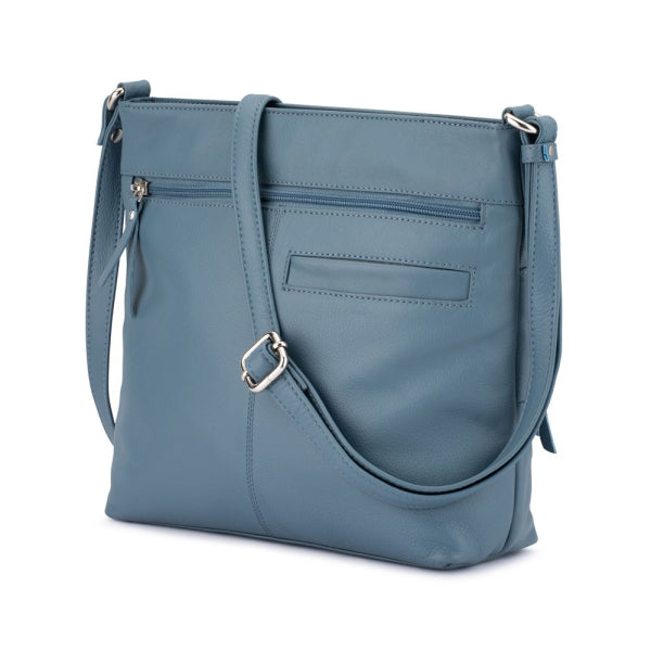 Franco Bonini - 21-0022 Leather long strap Square handbag - New Grey-2