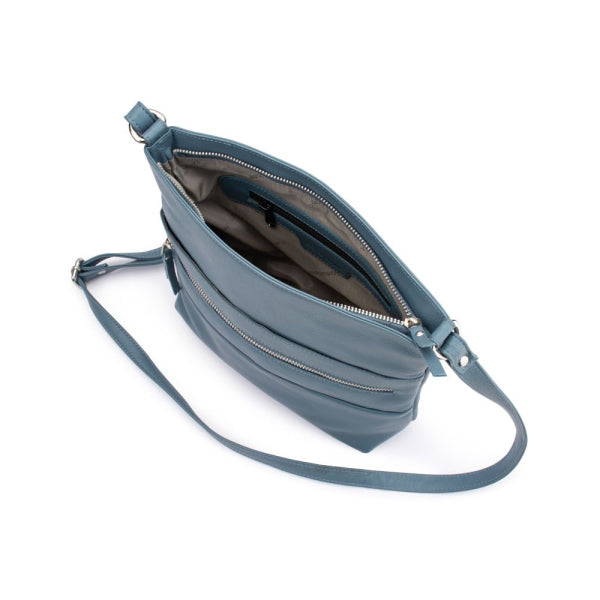 Franco Bonini - 21-0022 Leather long strap Square handbag - New Grey-3