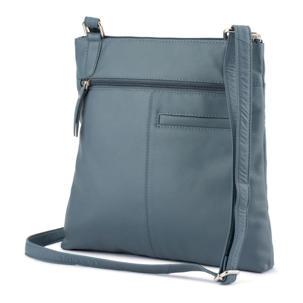 Franco Bonini - 21-0023 Leather front pocket Handbag - New Grey-2