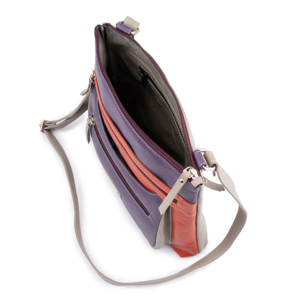 Franco Bonini - 21-0023 Leather front pocket Handbag - Purple/Multi-3