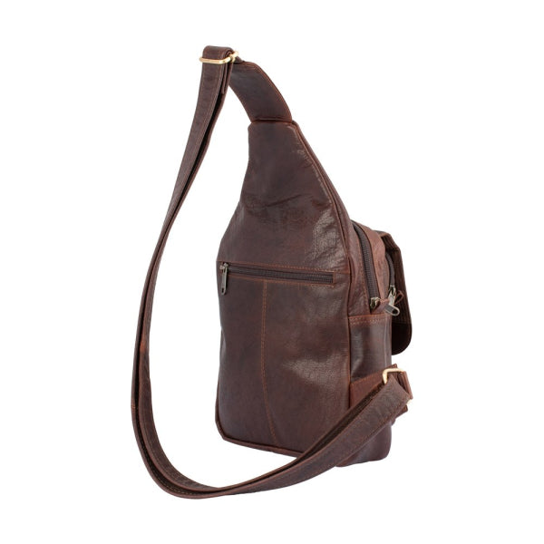 Franco Bonini - 23-0010 Leather sling backpack - Brown-2