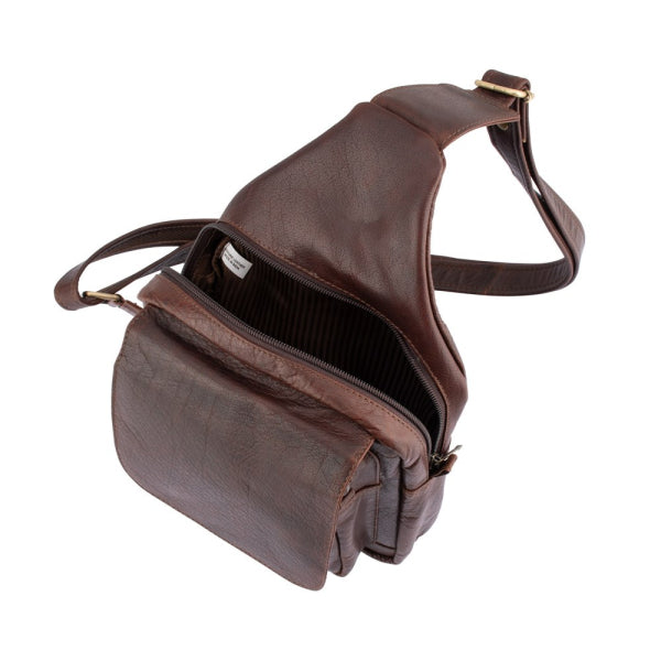Franco Bonini - 23-0010 Leather sling backpack - Brown-3