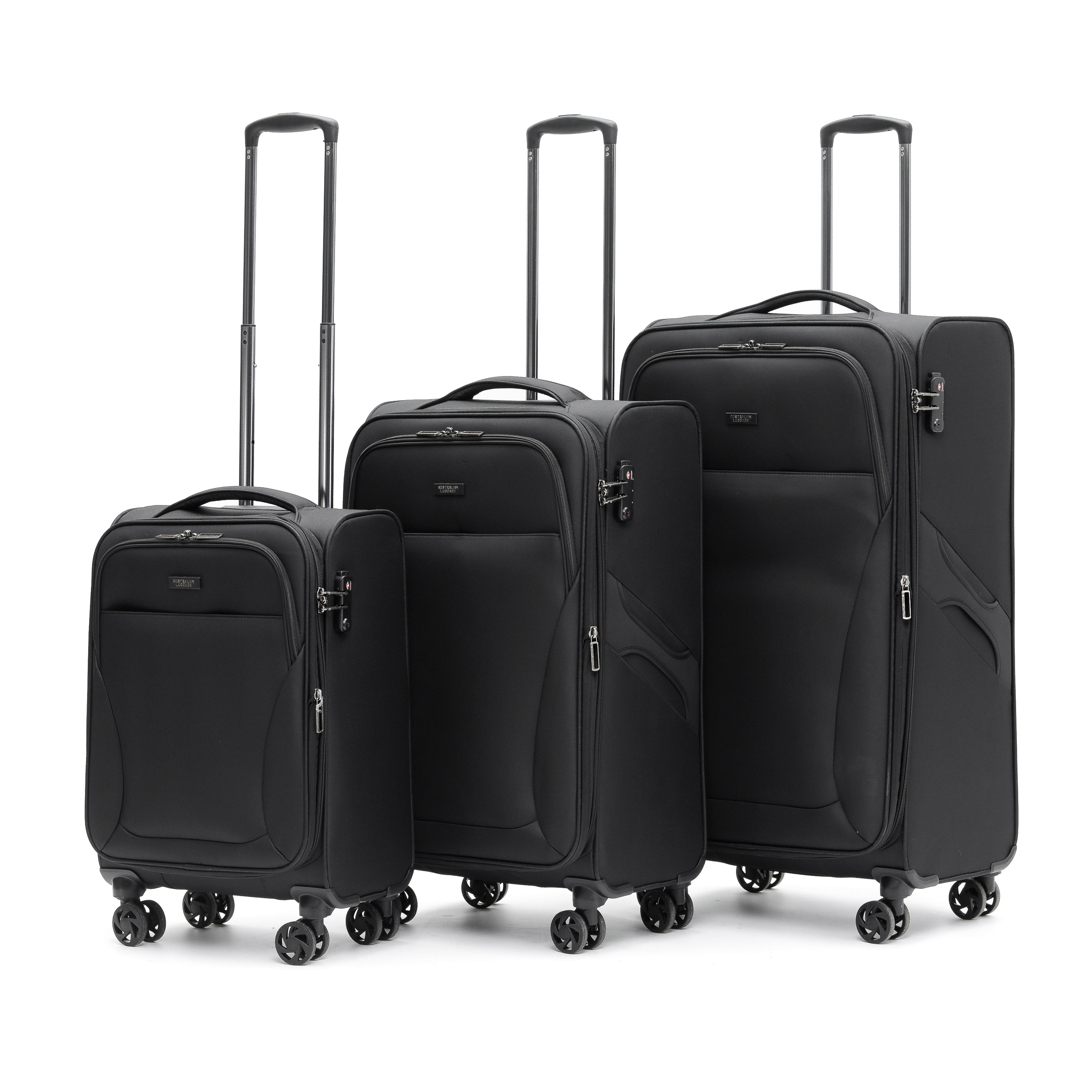 Aus Luggage - WINGS Set of 3 Suitcases - Black