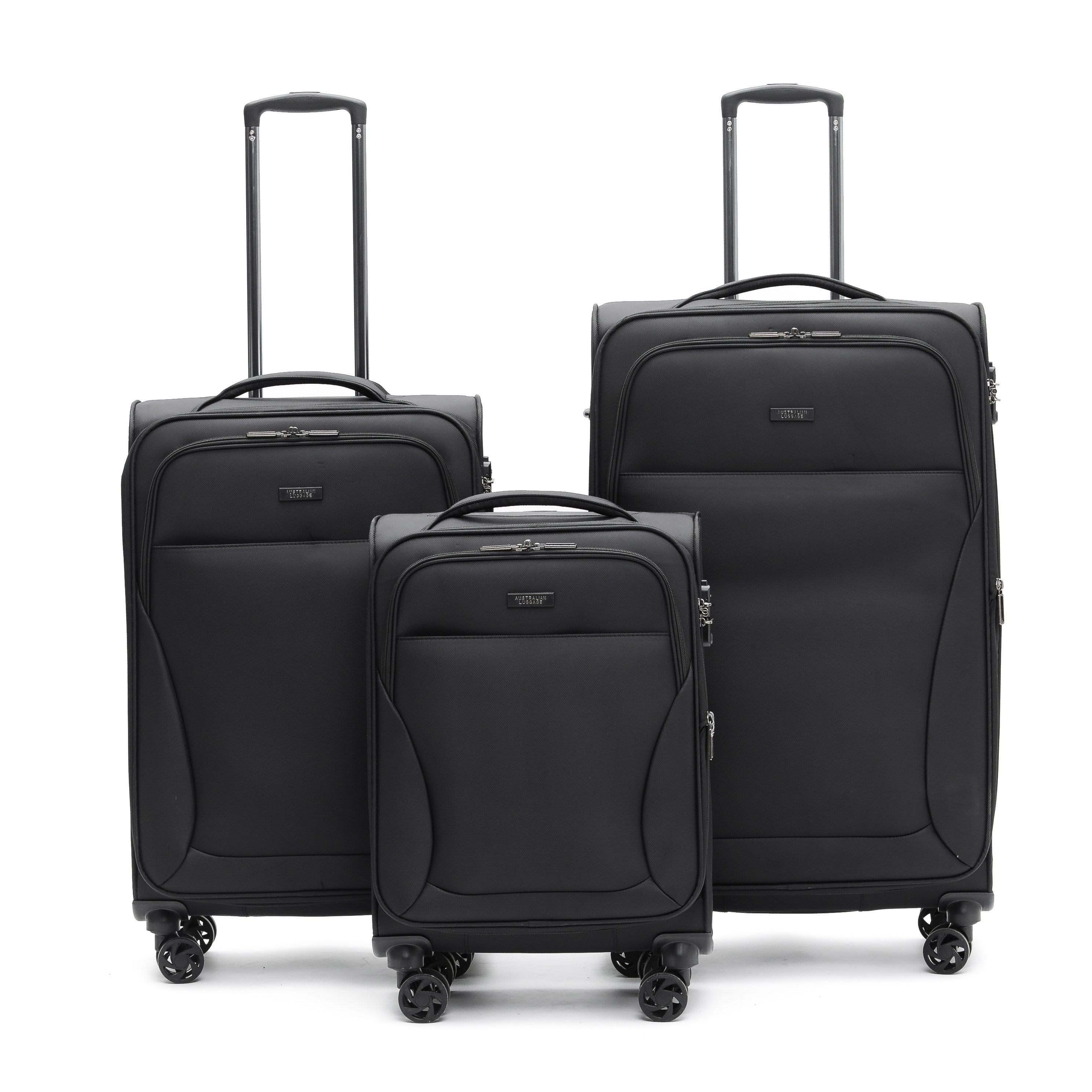 Aus Luggage - WINGS Set of 3 Suitcases - Black - 0