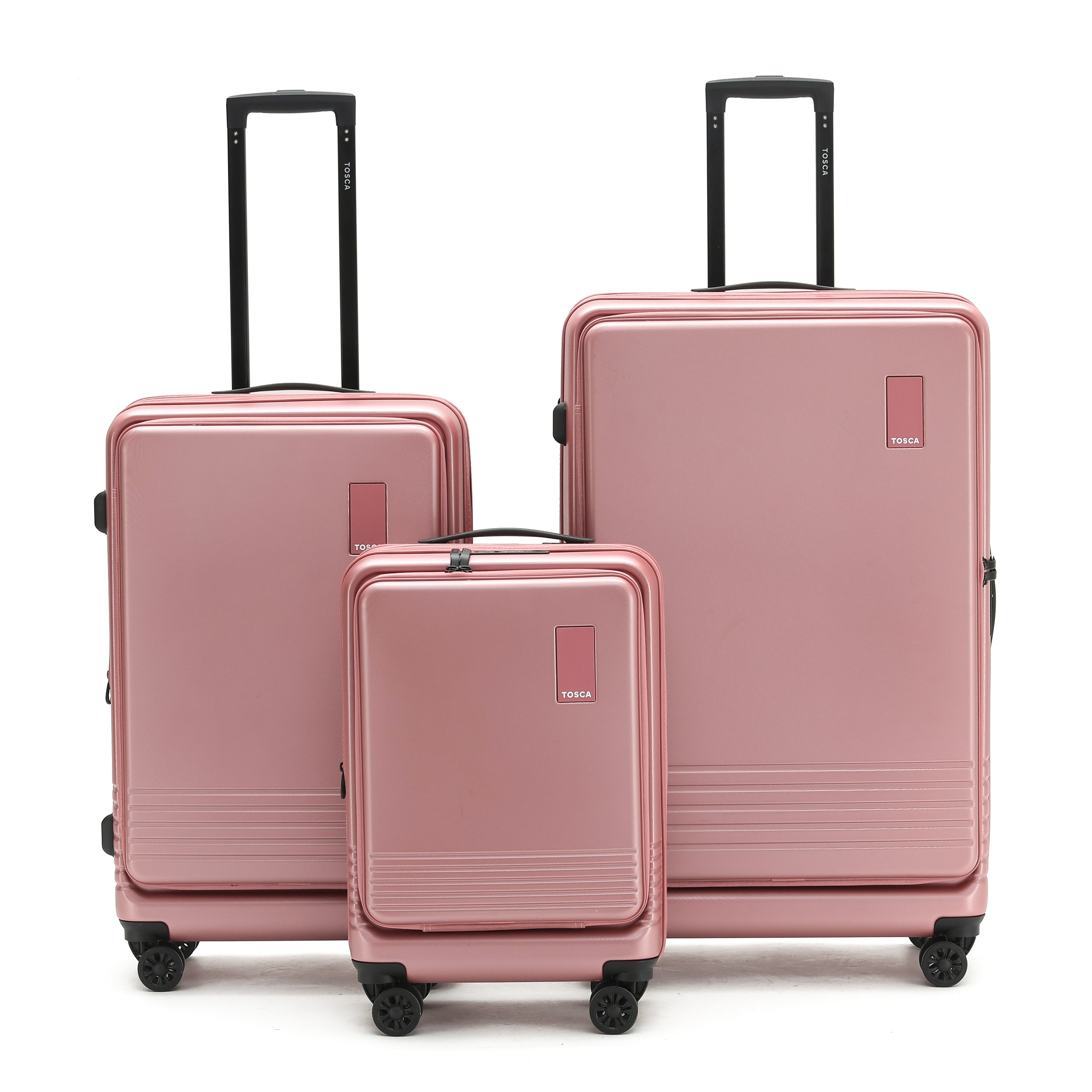 Tosca - TCA644 Horizon Front lid opening Set of 3 suitcases - Dusty Rose