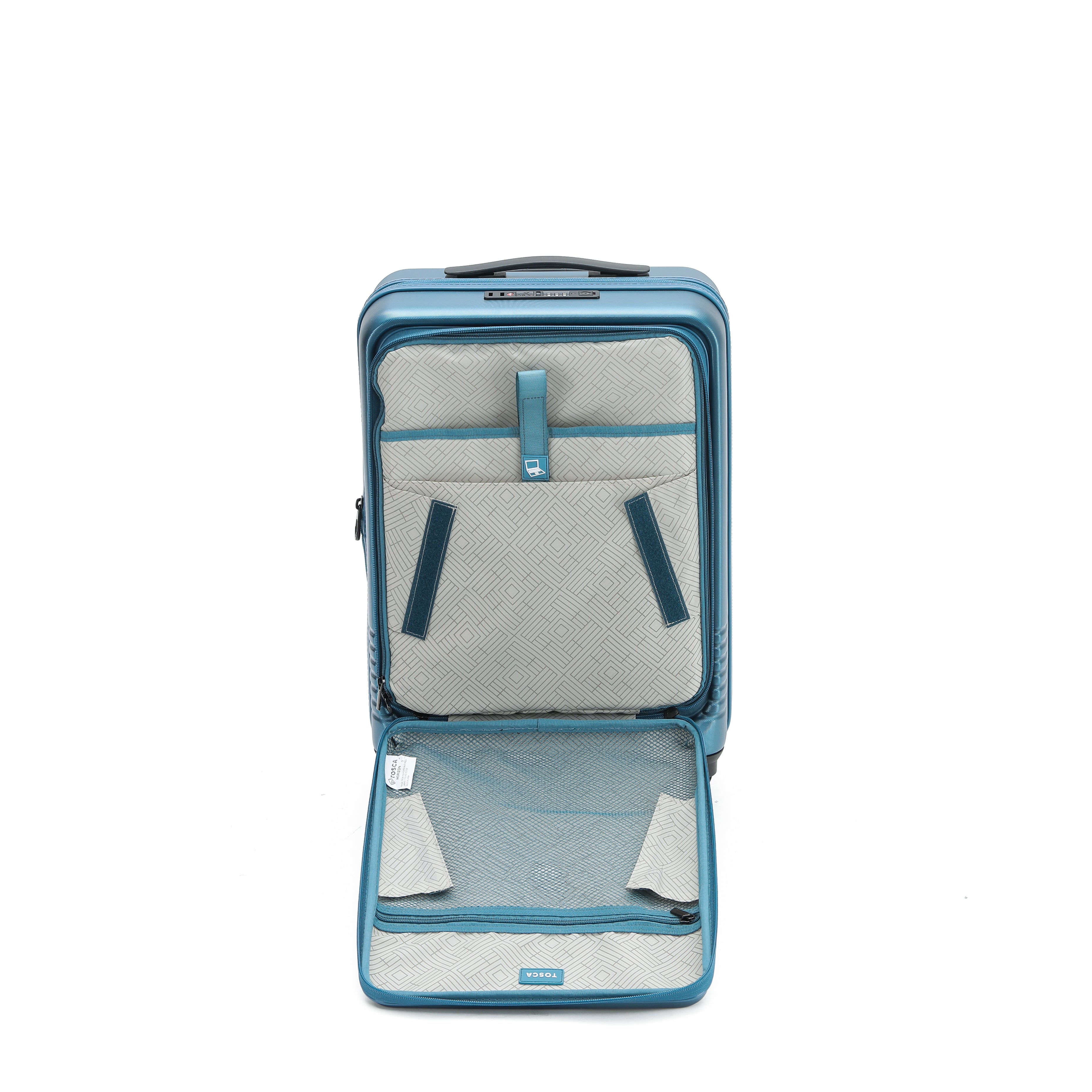 Tosca - TCA644 Horizon Front lid opening Set of 3 suitcases - Blue-11