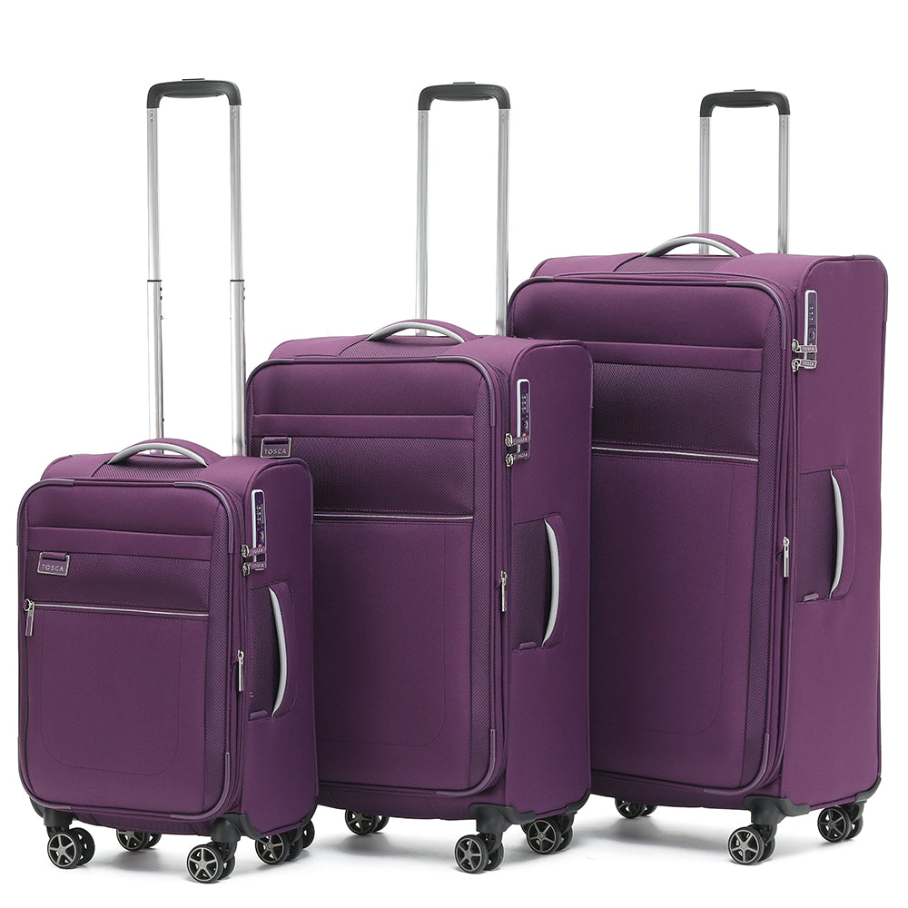 Tosca - VEGA set of 3 suitcases (L-M-S) - Plum - 0