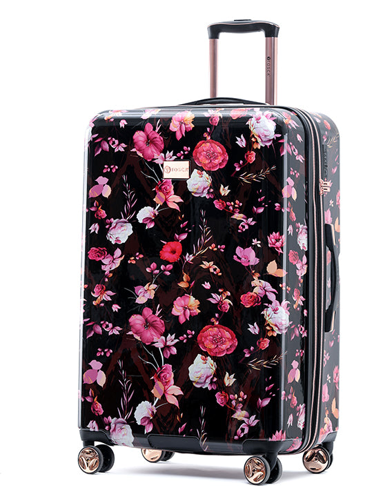 Tosca - Bloom 29in Large suitcase - Black/Pink - 0