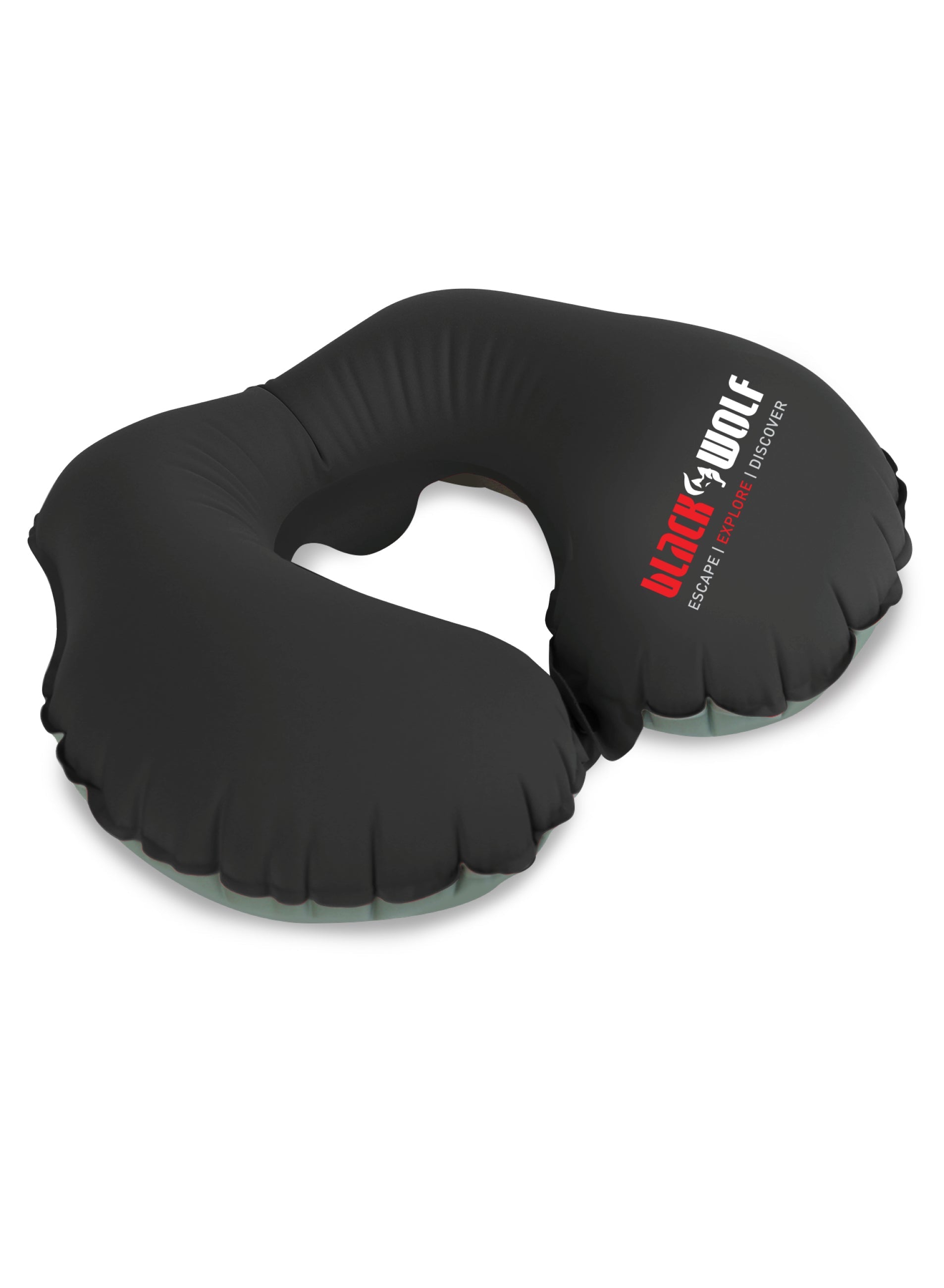 Black Wolf - Air Lite Travel inflatable neck pillow - Black-1