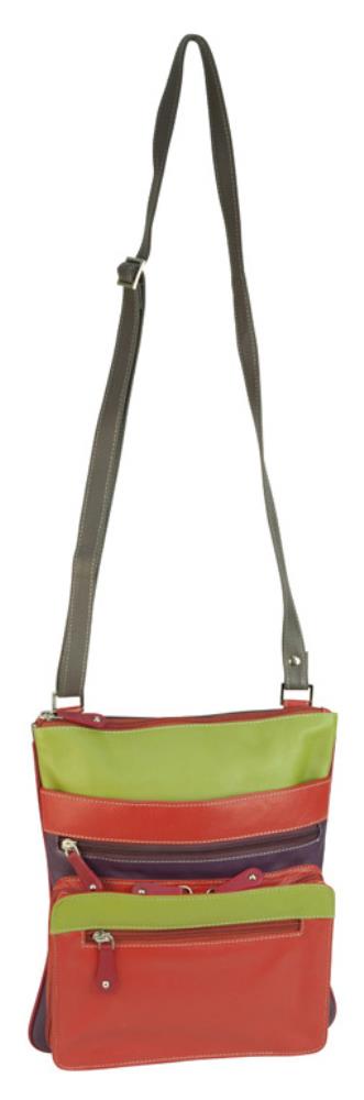 Franco Bonini - 3849 Leather Side Bag - Orange/Multi-1