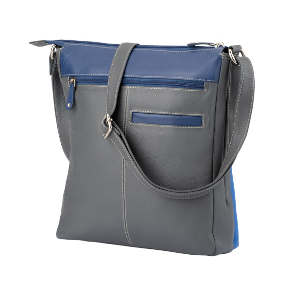 Franco Bonini - 4557 Slim Shoulder Crossbody Leather Bag - Blue Multi - 0