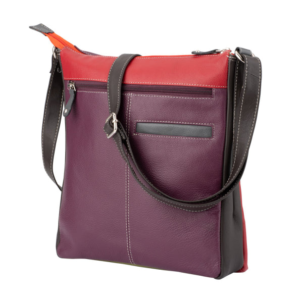Franco Bonini - 4557 Slim Shoulder Crossbody Leather Bag - Orange Multi - 0