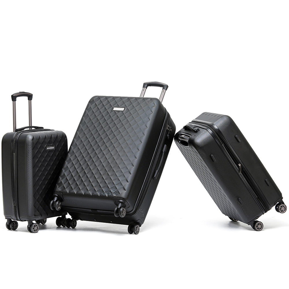 Aus Luggage - Venice Set 3 Suitcases 29-25-20 - Black-3