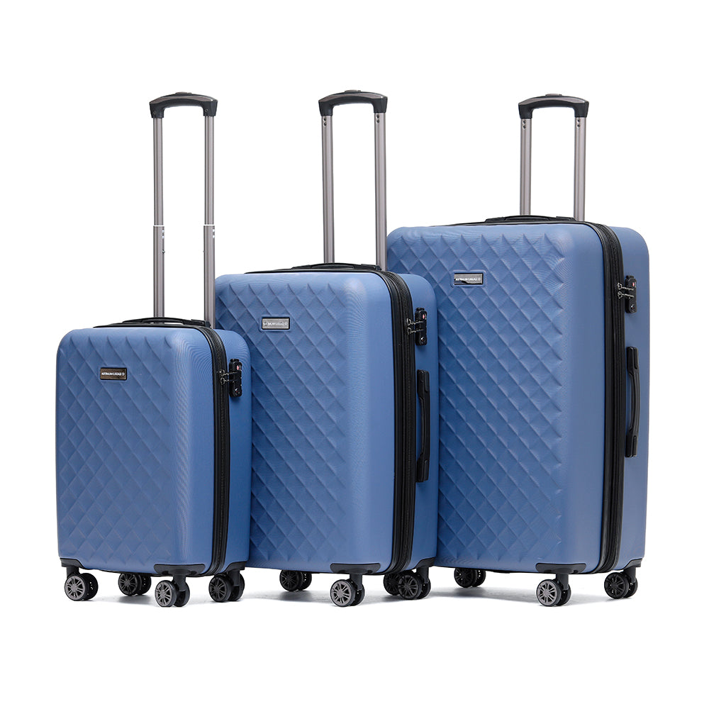 Aus Luggage - Venice Set 3 Suitcases 29-25-20 - Indigo