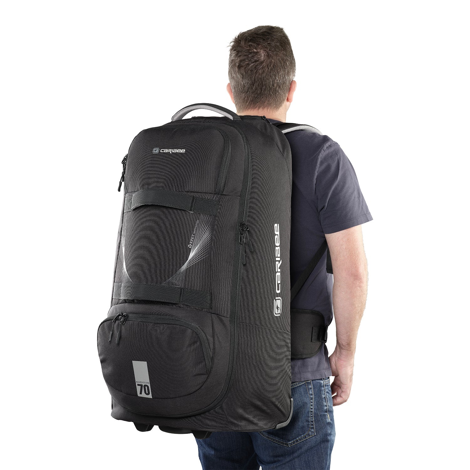 Caribee- Adventure 70L Duffle w Backpack straps - Black-2