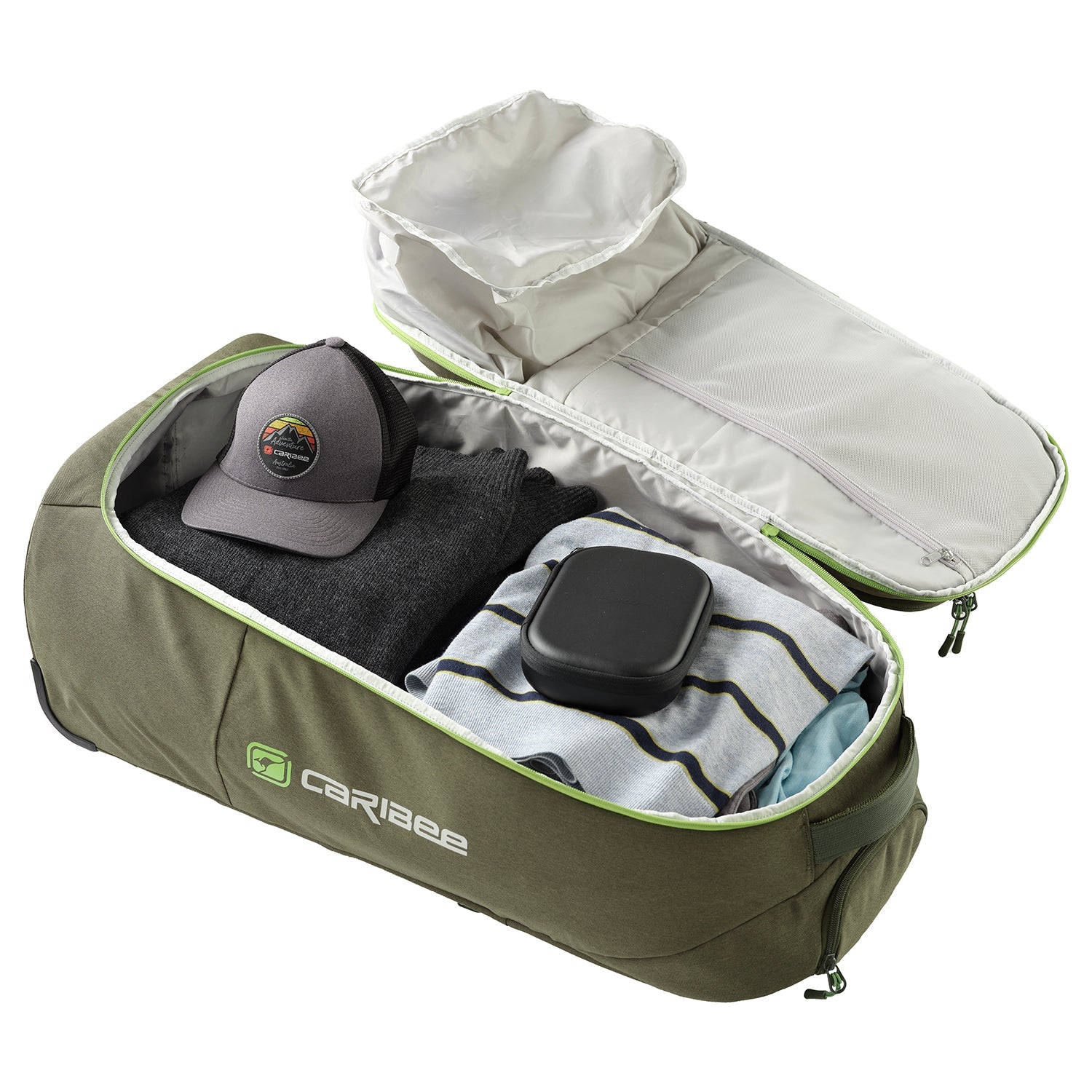 Caribee- Adventure 70L Duffle w Backpack straps - Olive-8