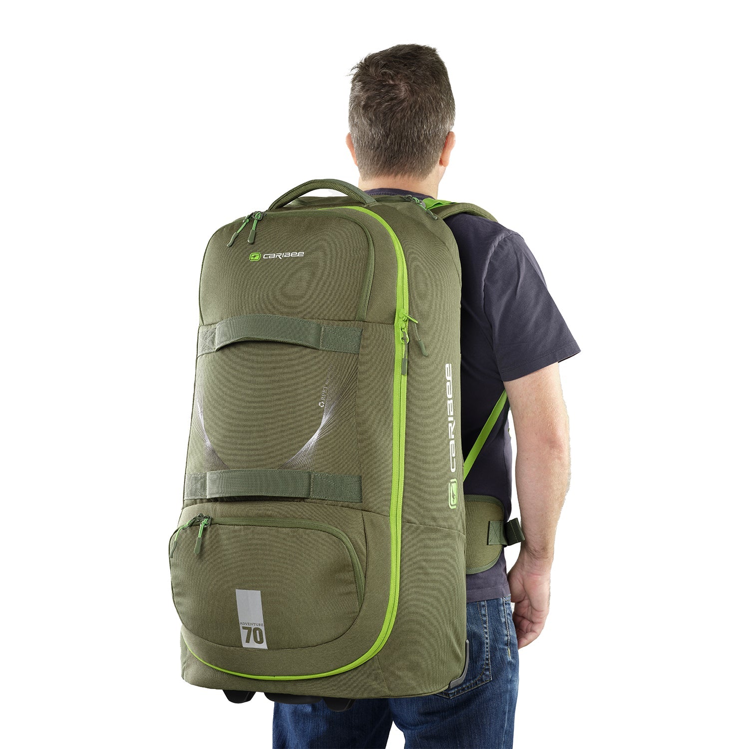 Caribee- Adventure 70L Duffle w Backpack straps - Olive-9