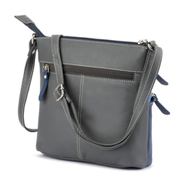 Franco Bonini LB172 3zip long strap sm shoulder bag- Blue Multi - 0