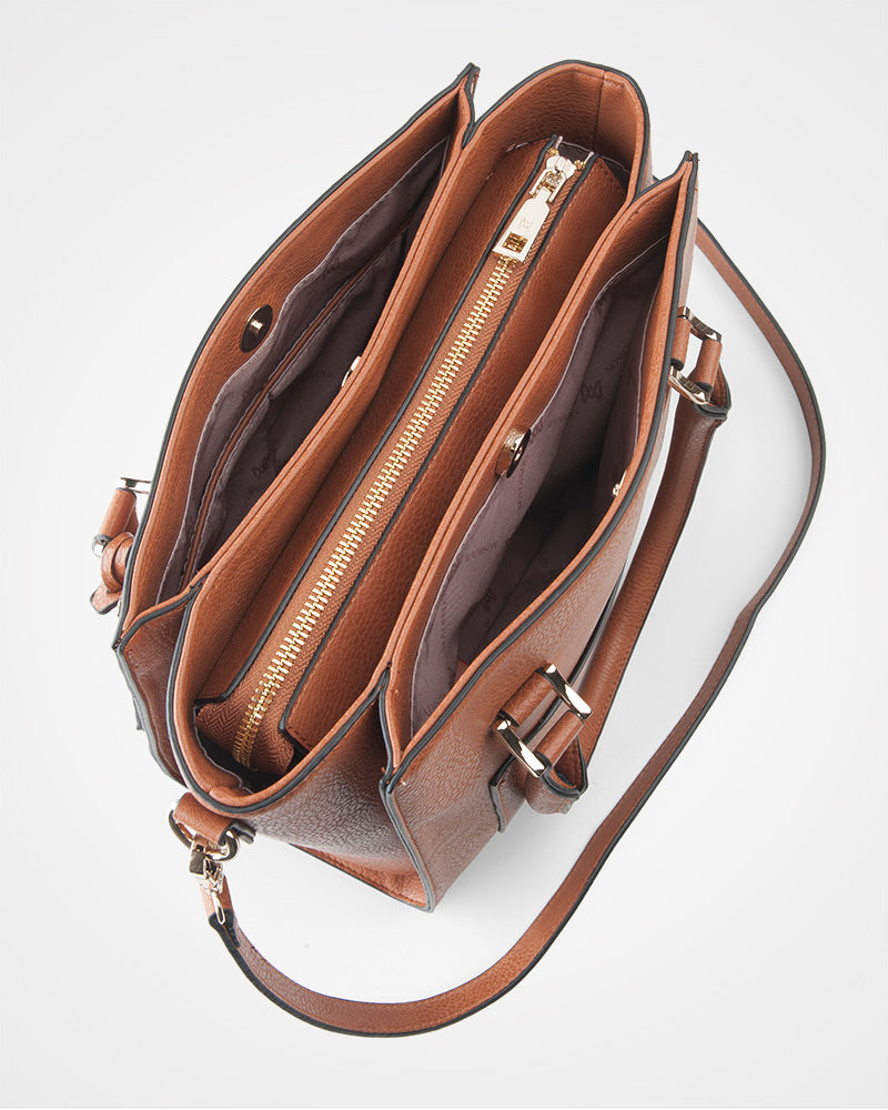 Angie Medium 3 Compartment Satchel Bag + Graphic Bag Strap-3