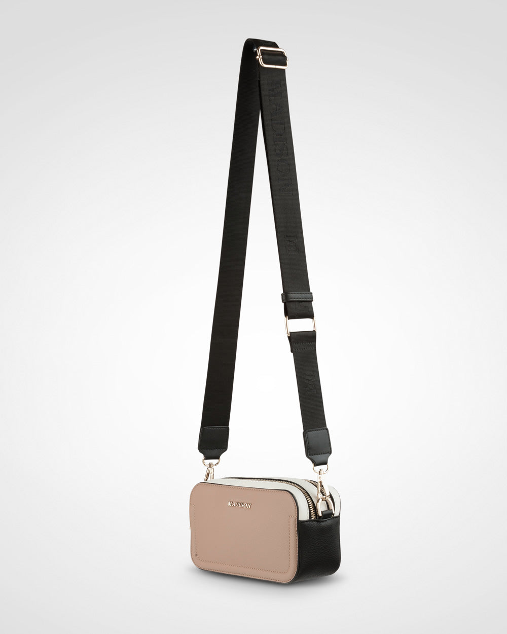 Maddie Double Zip Camera Crossbody Bag + Stripe Bag Strap-3