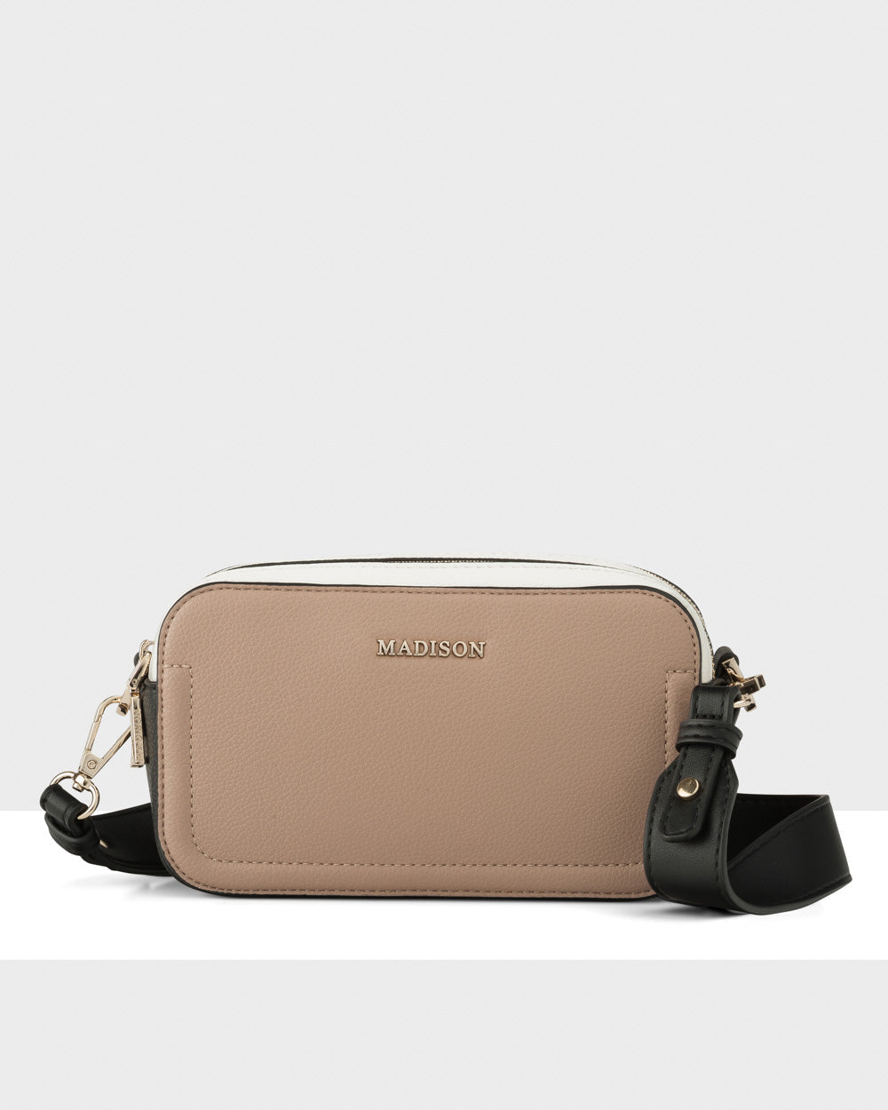 Maddie Double Zip Camera Crossbody Bag With Wide Strap-1
