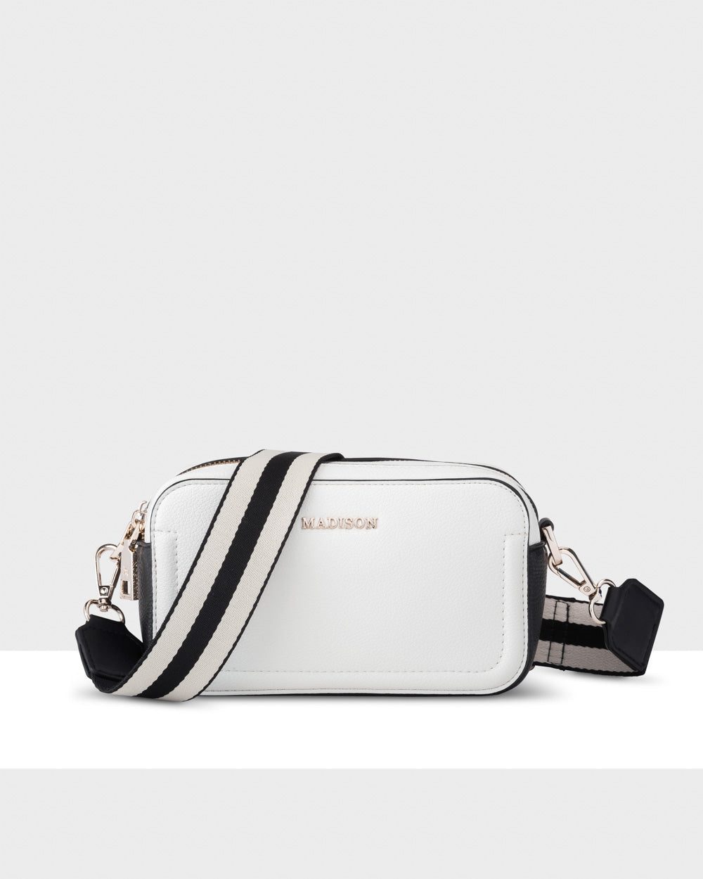 Maddie Double Zip Camera Crossbody Bag + Stripe Bag Strap-1