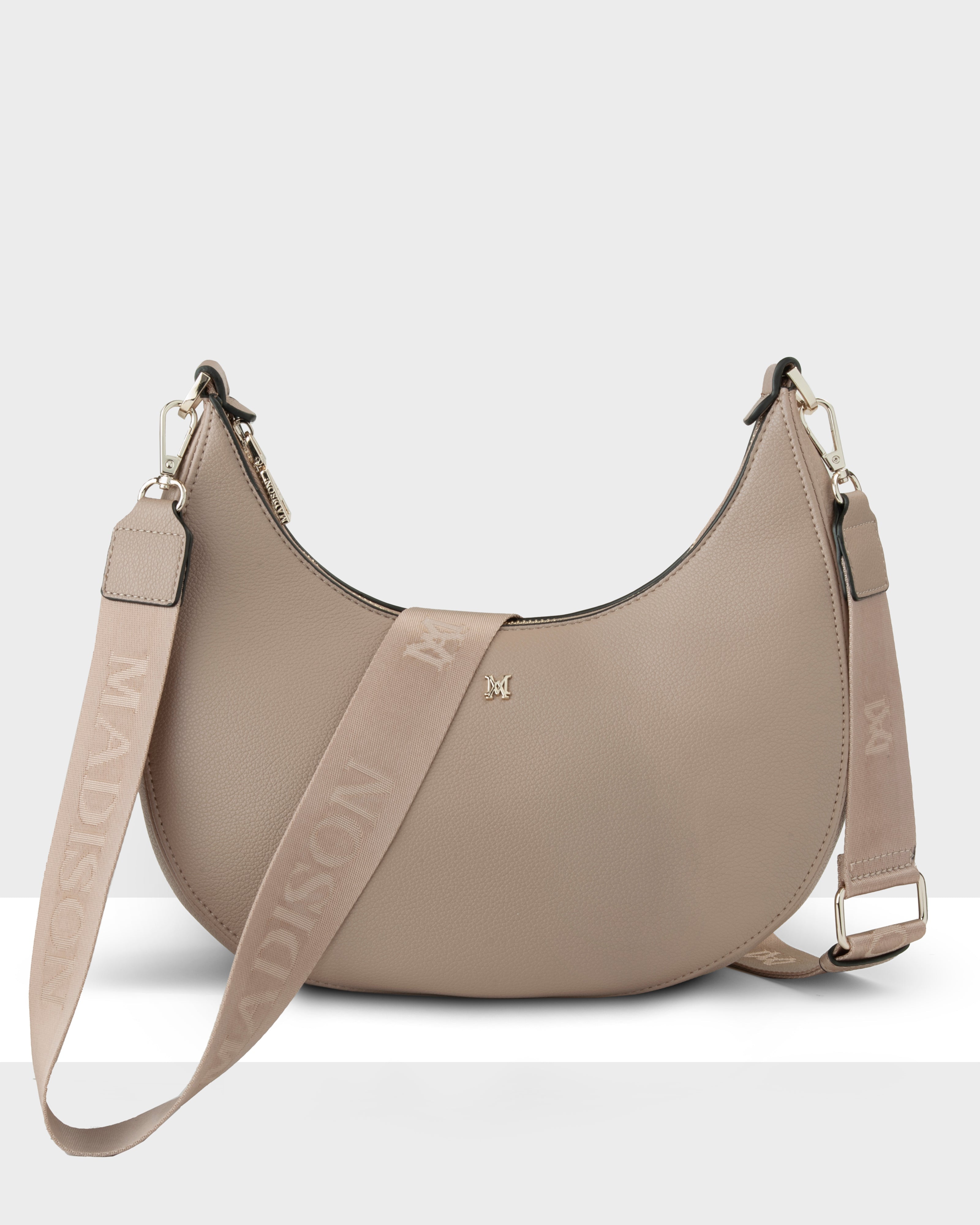 Pia Cresent Shoulder Bag With Crossbody Strap + Monogram Strap