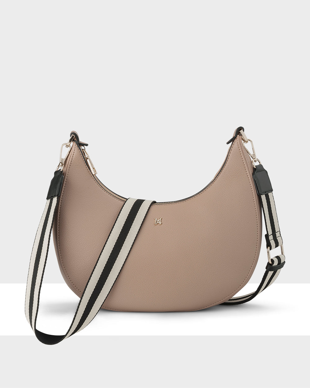 Pia Cresent Shoulder Bag With Crossbody Strap + Stripe Strap