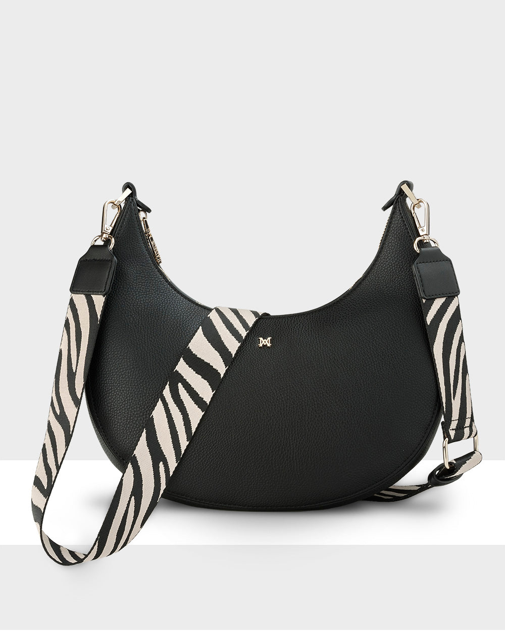 Pia Crescent Shoulder Bag With Crossbody Strap + Zebra Pattern Strap-1