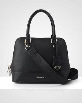 Grace Medium Dome Satchel Bag + Monogram Bag Strap - 0