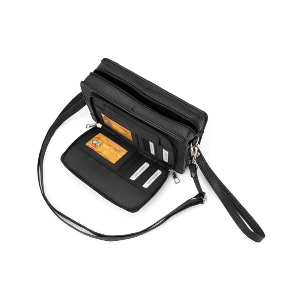 b. - MC-01 Leather wrist clutch bag - Black-3