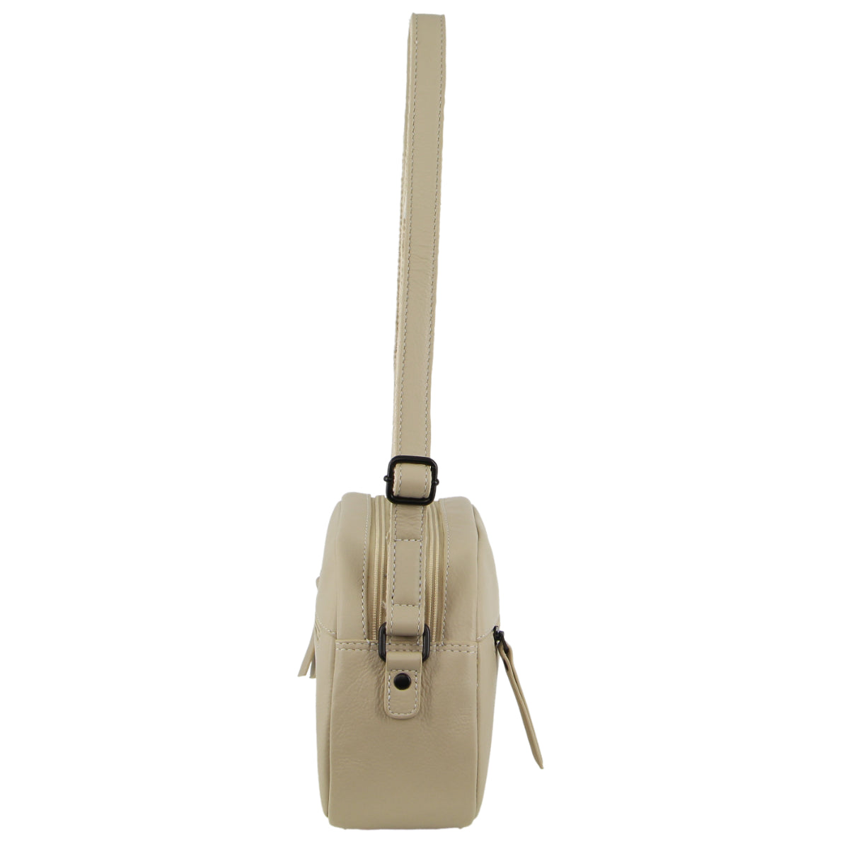Milleni - NL3869 Small rounded leather sidebag - Cement - 0