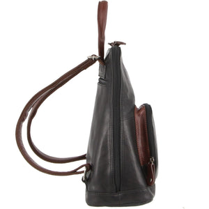 Milleni - NL10767 Leather Backpack - Black/Chesnut - 0