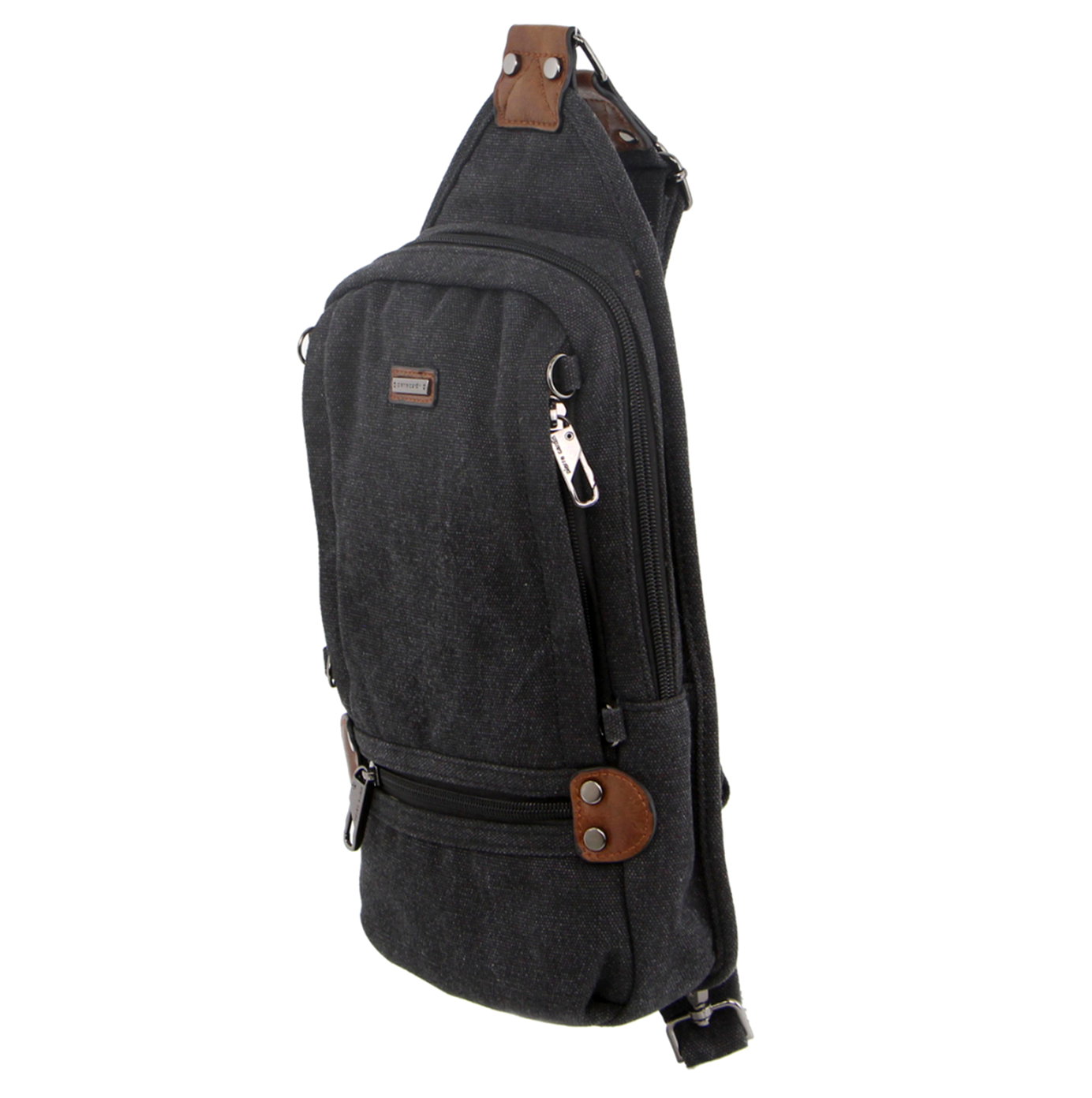 Black canvas sling bag sale