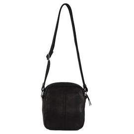 Pierre Cardin - PC3764 Leather mens cross body bag - Black - 0