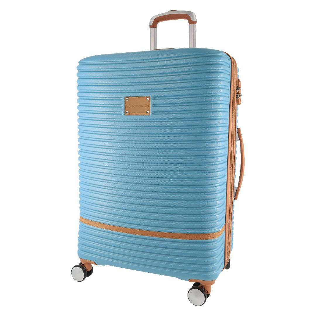 Pierre Cardin - PC3937L 80cm Large PU Trim Fashion Suitcase - Blue - 0