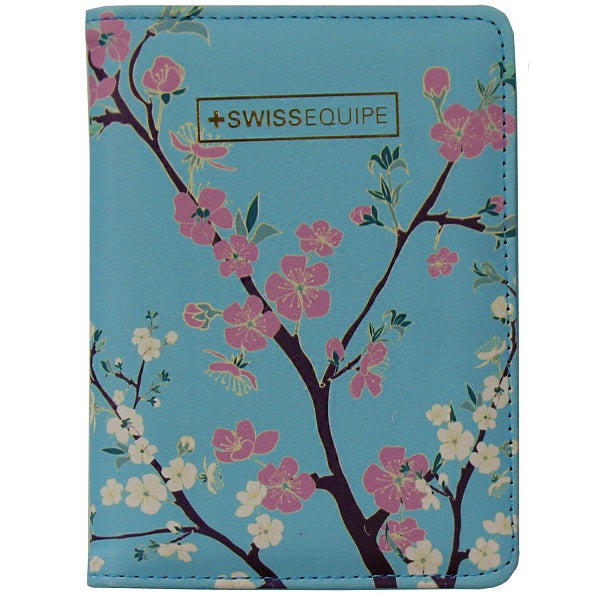 Swiss Equipe - SA-05-F Floral PU passport card holder - Blue