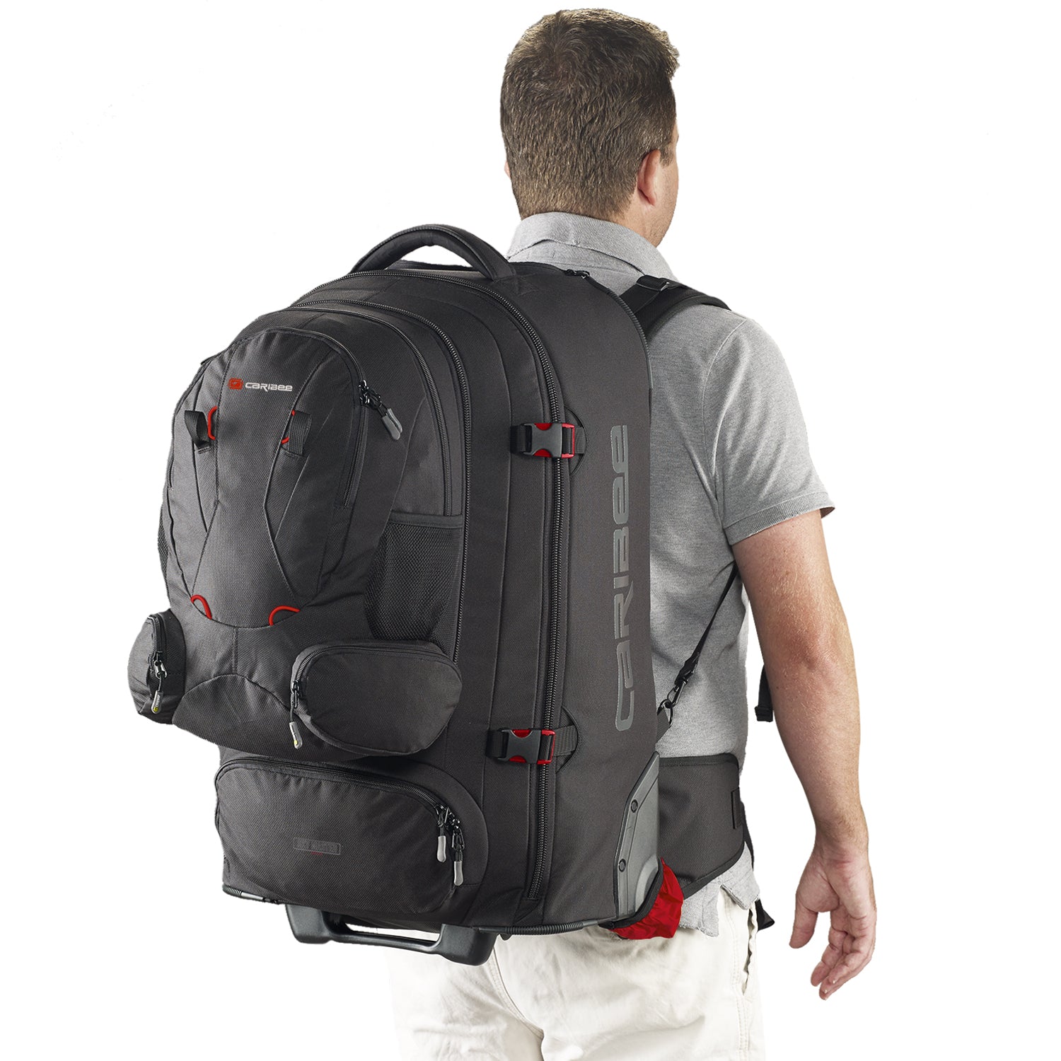 Caribee - Skymaster III 80L Wheeled Travel Backpack - Black - 0