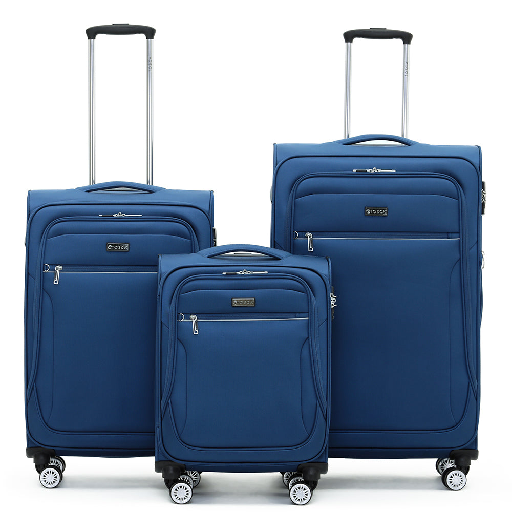 Tosca - Set of 3 Transporter Suitcases - Blue