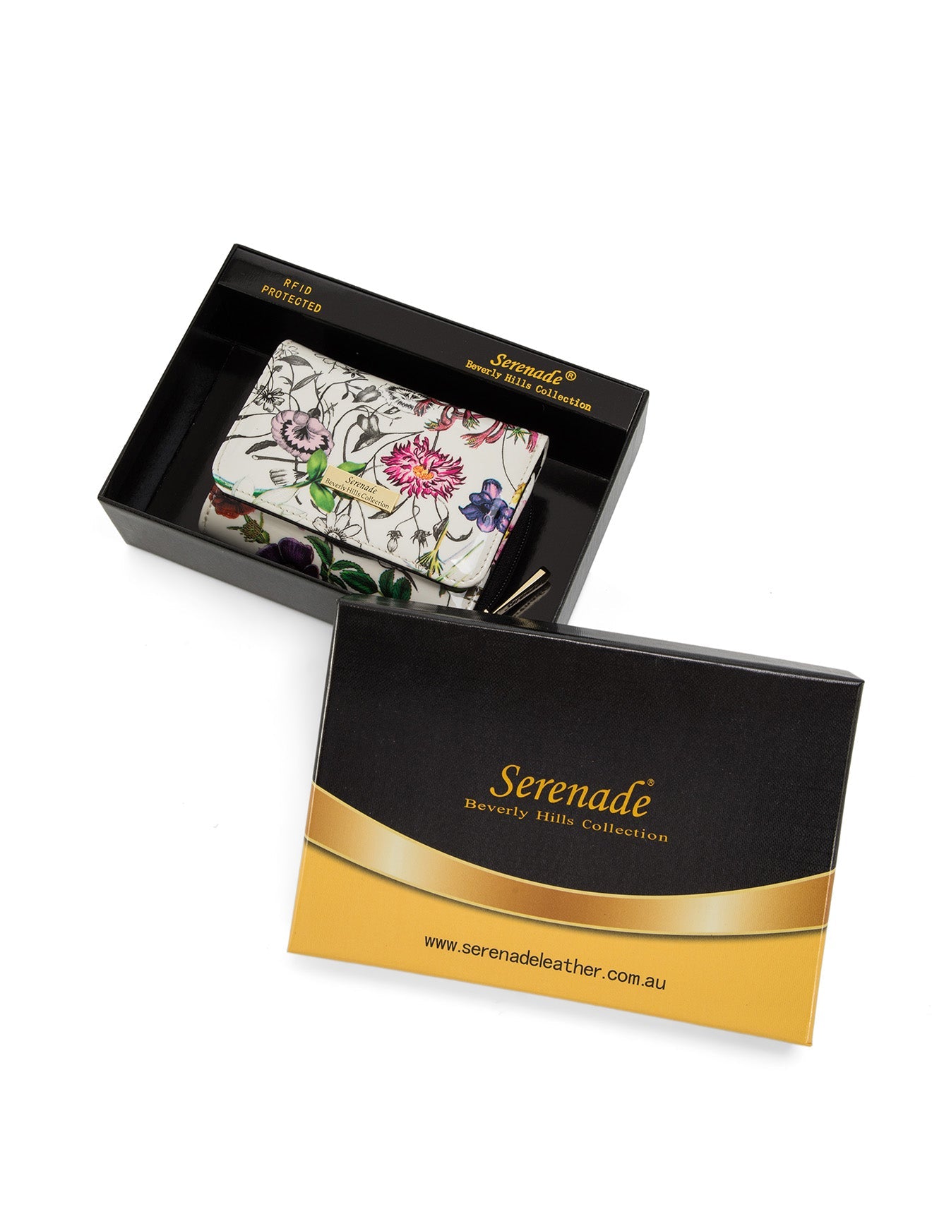 Serenade - WSH4703 Botanics Small patent RFID wallet - Gold-7