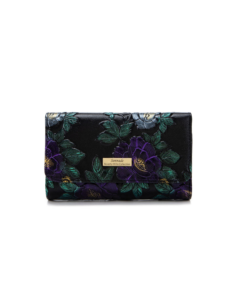 Serenade - Vincent Medium RFID Hand Painted Wallet - Floral