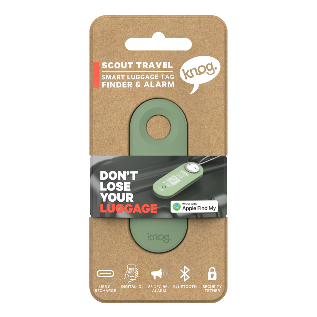 KNOG - Scout Travel Smart Luggage Tag with Tracker - Green