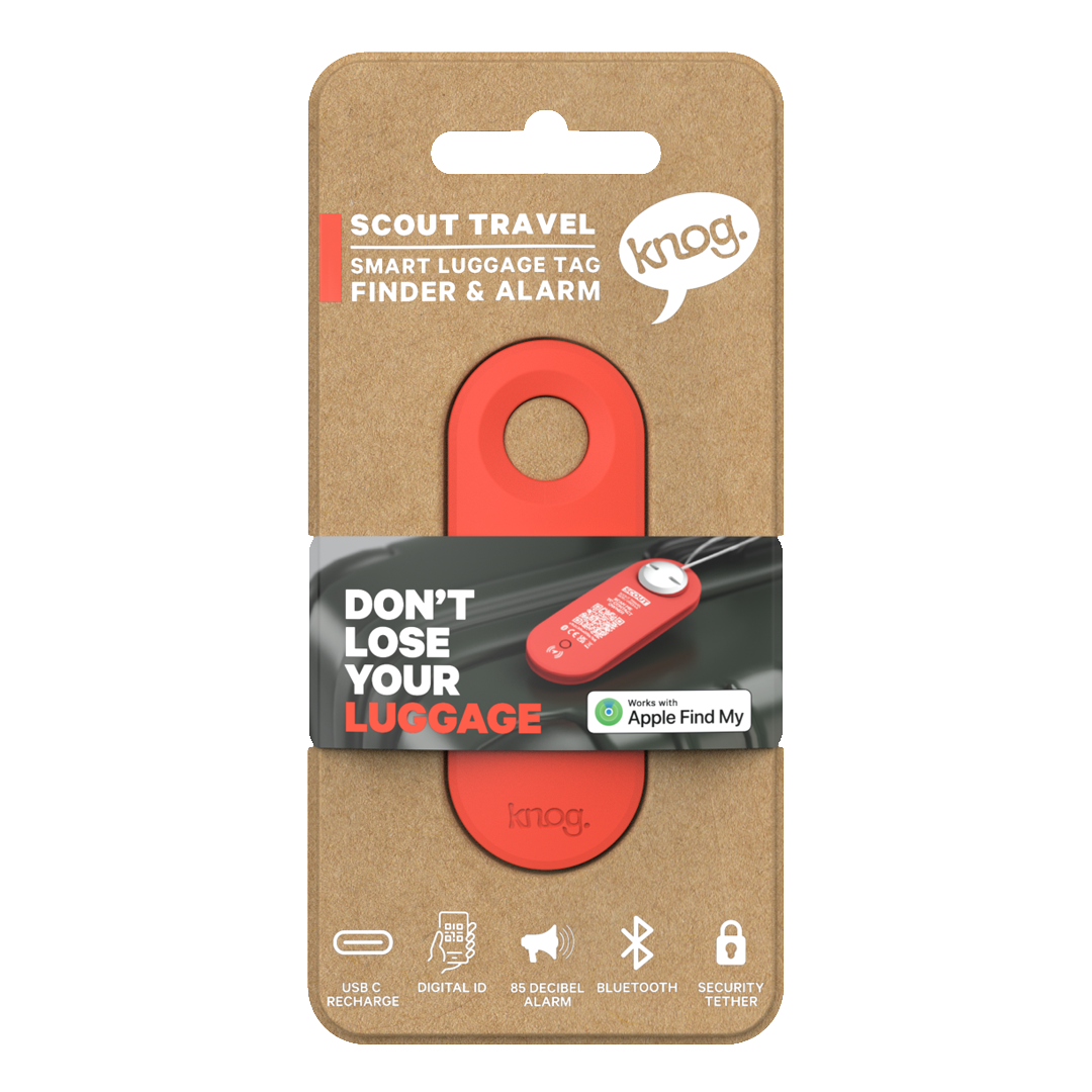 KNOG - Scout Travel Smart Luggage Tag with Tracker - Red-1